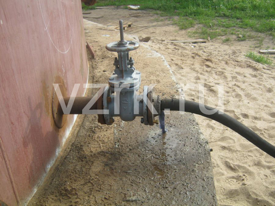 Подача воды для гидроиспытания РВС